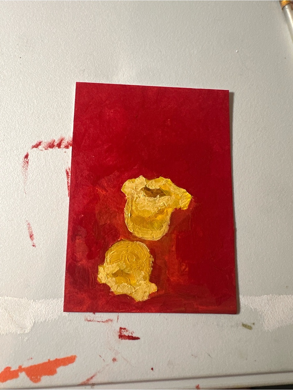 Hand-Painted Abstract Home Art - Red and Yellow
